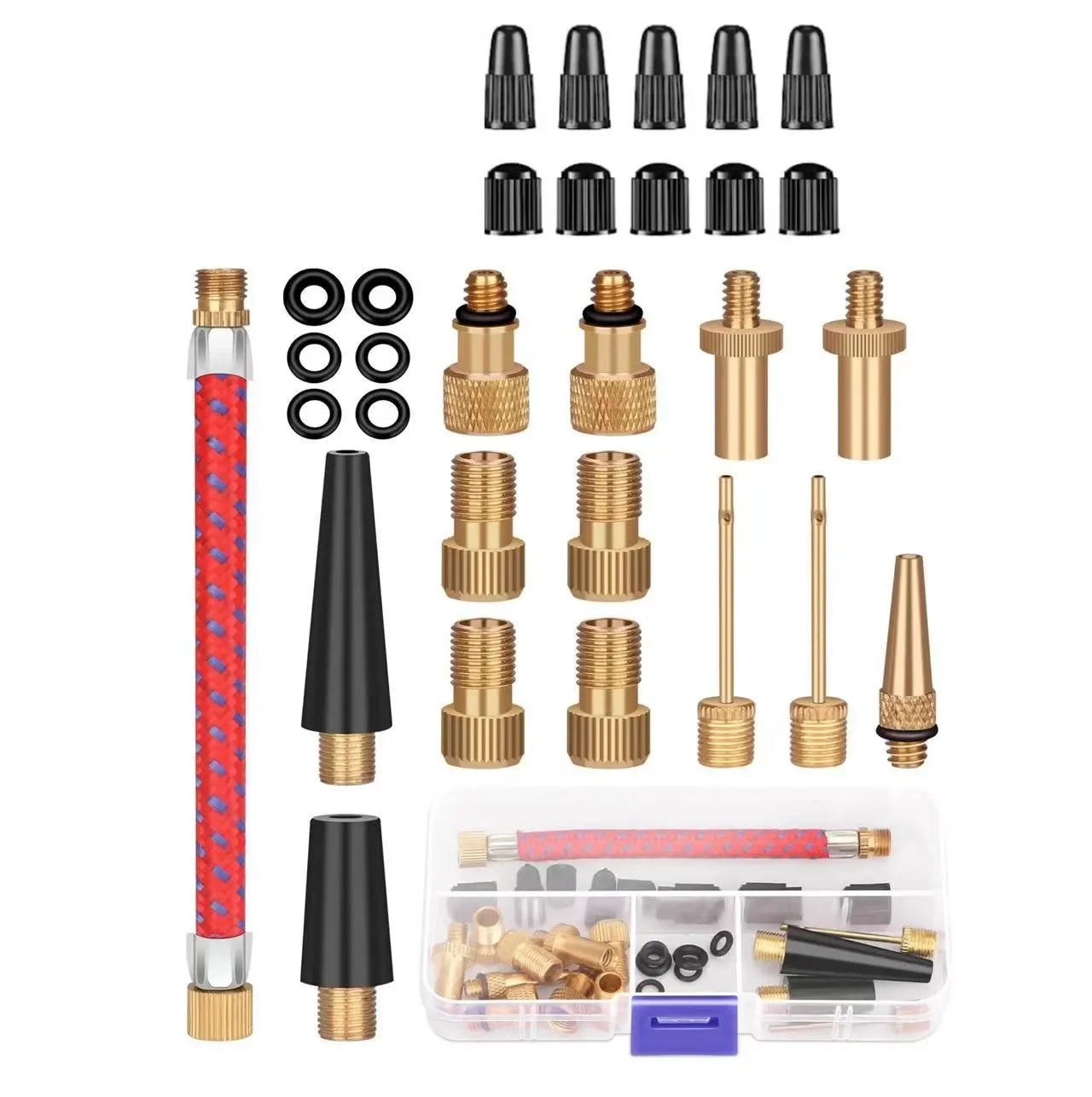 Bike Tube Repair Kit - 21/26PCS Bike Tire Inflator Kit Tube