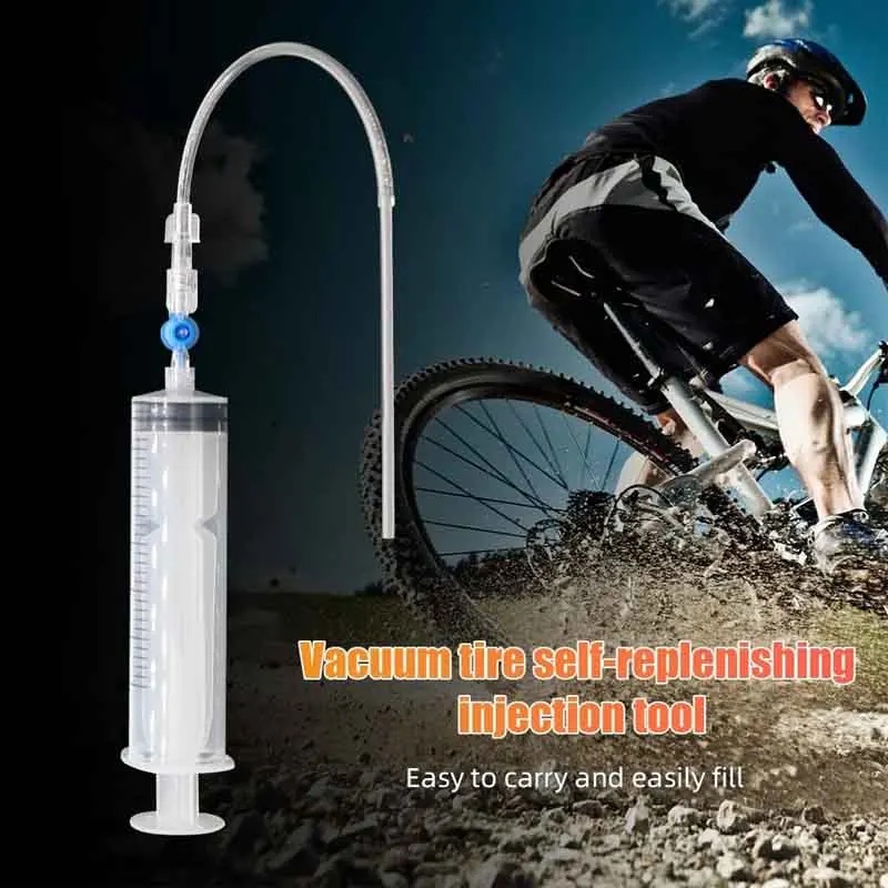 Bike Tube Repair Kit - Bicycle Tubeless Tire Sealant Injector Tool